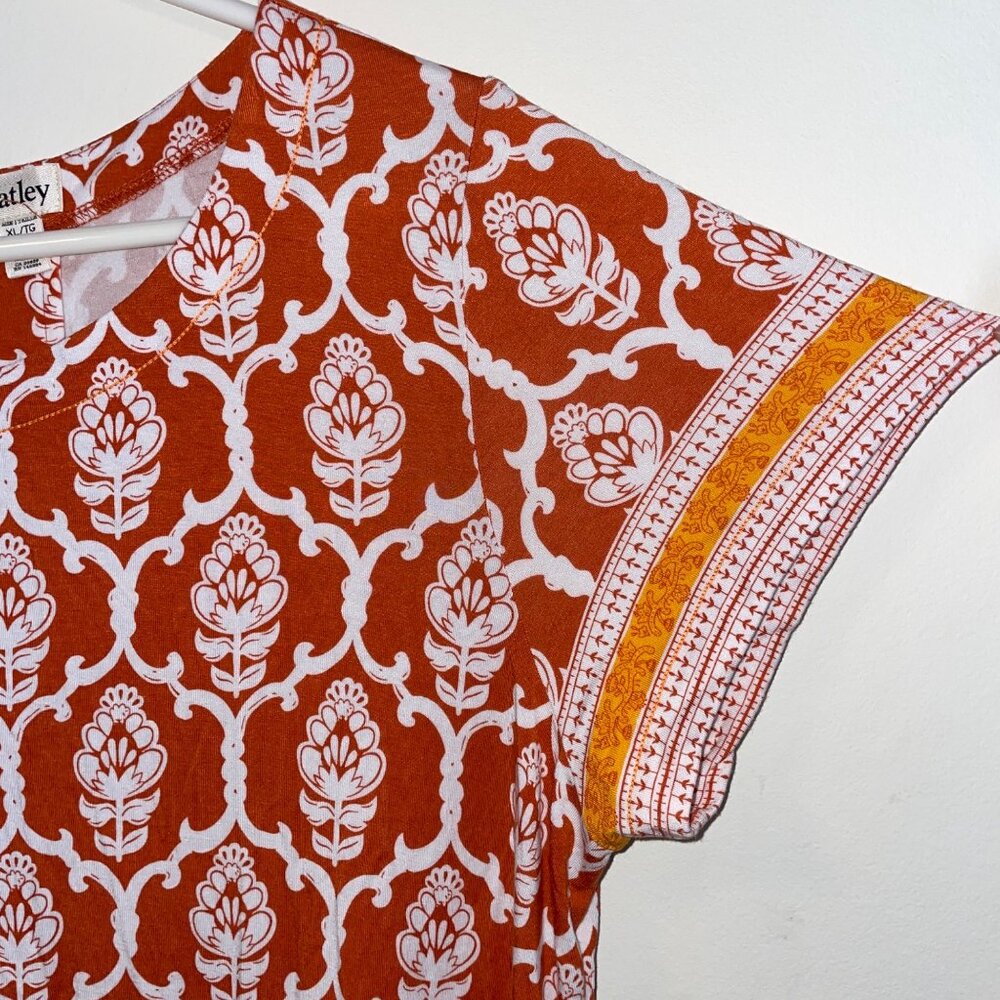 Hatley Rust Orange and White Printed Short Sleeve Dress - Picture 3 of 7